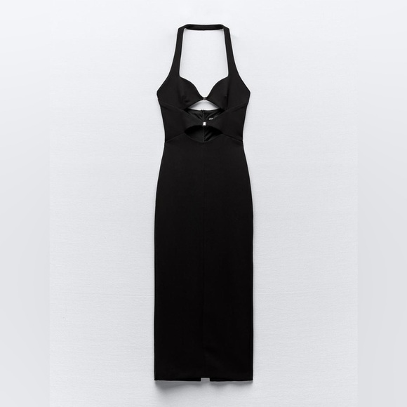 BLOGGERS FAV ZARA NEW CUT OUT BUCKLED HALTER DRESS - Picture 15 of 17